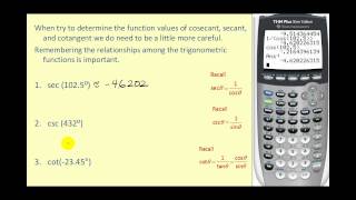 Determining Trigonometric Function Values on the Calculator