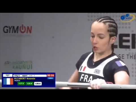 Noémie Allabert CHAMPIONNE D’EUROPE OPEN -47kgs 2018 / Total 370,5kgs 🌍