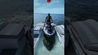 ➡️How to attach and detach the Jetski from the Waveboat🚀 #jetski #boating #summer #boat #seadoo