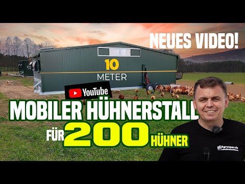 , title : 'Mobiler Hühnerstall für 200 Hühner'