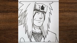 How to Draw Jiraiya (Naruto) - Detailed Pencil Sketch Tutorial