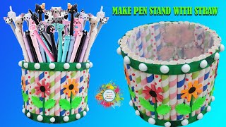 How to Make Pen Stand with Paper Straw