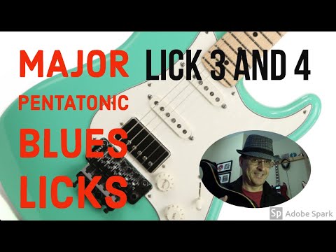 Major Pentatonic Blues Guitar Licks Lesson Lick 3&4