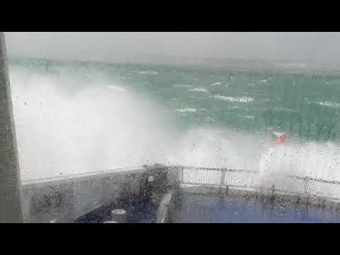 Dover to Calais ferry in very rough seas; high waves and big swell!