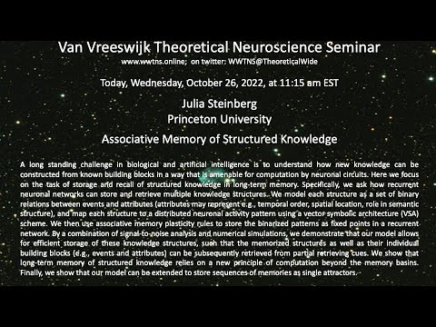 Associative memory of structured knowledge, Julia Steinberg, Princeton University