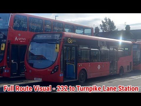 Full Route Visual | London Bus Route 232 - St Raphael's Est' to Turnpike Lane Stn | (WS143) SM19KJY