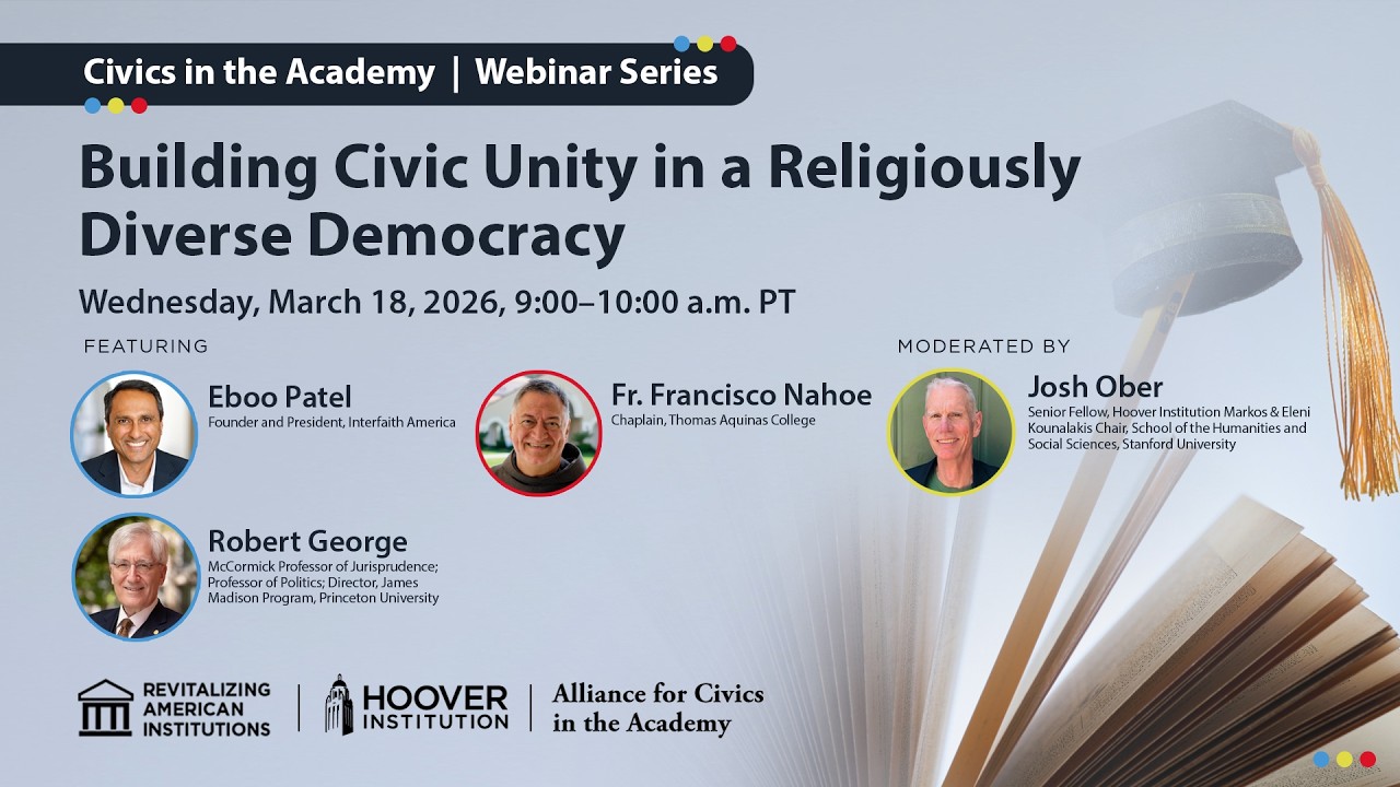 Building Civic Unity In A Religiously Diverse Democracy | Hoover Institution