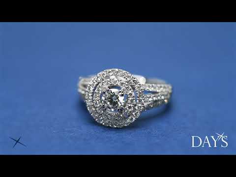 Diamond Halo Engagement Ring in 14kt White Gold (1 1/4ct tw)