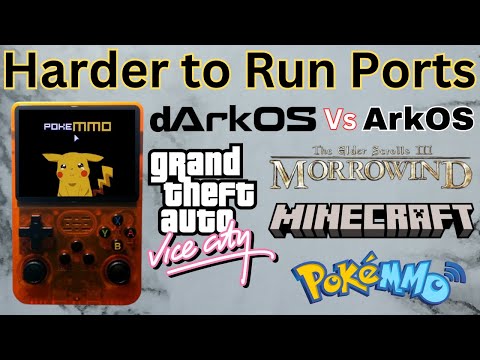 R36S dArkOS vs ArkOS vs dArkOS Clones - GTA VC, Minecraft, Morrowind & PokeMMO Tested!