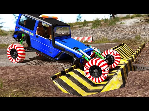 Cars vs Upside Down Speed Bumps #99 | BeamNG.DRIVE