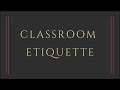 Classroom Etiquette for Students