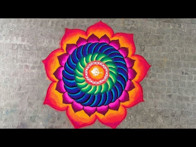 Sanskar bharti rangoli design for festivals by ganesh vedpathak
