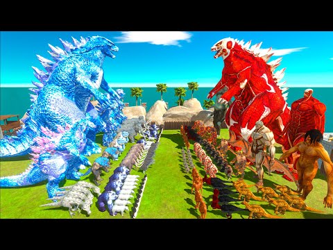 King of Monster War - Team Ice Frostbite Godzilla VS Team Colossal TITANGODZILLA x Attack on Titan