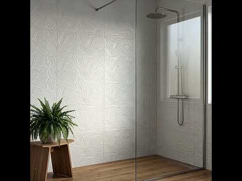 Carrelage mur Oneness feuilles blanc mat 30X60 cm