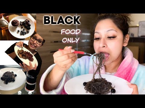 I ONLY ate BLACK coloured foods for 24hours challenge! Full day of eating vlog | Shahnaz Shimul