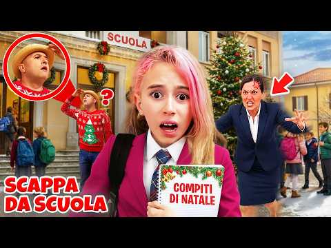GIORGIA NON ENTRA A SCUOLA PER NON AVERE I COMPITI PER LE VACANZE DI NATALE E SALVO LA SCOPRE!