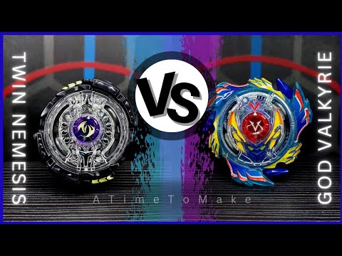 TWIN NEMESIS.3H.J vs GOD VALKYRIE.6V.Rb | ON REAL LIFE BEYBLADE STADIUM