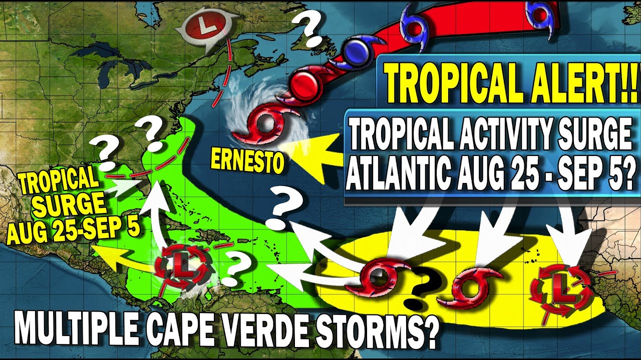 Tropical Update, Atlantic Tropics Explodes Aug 25-Sep 5?!? Hurricane Ernesto Update!