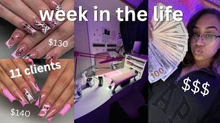 week in the life of a nail tech 💅 *realistic* (11 clients)