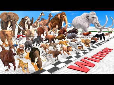 Ultimate Race 40 Wild Animals Speed Challenge: Which is the Fastest? Animal Revolt Battle Simulator