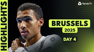 Thrilling Dzumhur vs Felix AA, Musetti, Mpetshi Perricard Feature | Brussels 2025 Highlights Day 4