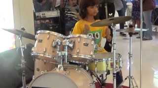10 year old girl play Drum Cover - Dear God - Avenged Sevenfold A7X