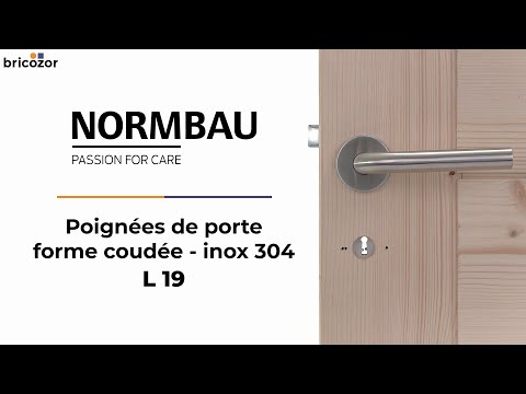 Poignées sur rosaces rondes - forme coudée - inox 304 - L 19 NORMBAU