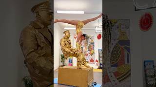 The longest hand stand on a levitating person achieved by @silvermanstatueofficial & @LibertyBarros.