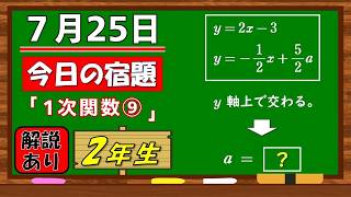 美しい別解求む！【数学】【解説あり】【毎日の習慣に】確実に力がつく良問｜【中学２年】1次関数⑨