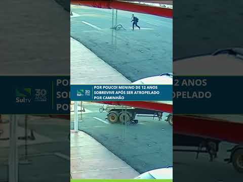 POR POUCO! Menino de 12 anos sobrevive após ser atropelado por caminhão