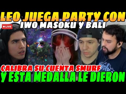 😲Leo calibrates his SMURF account at Party with IWO MASOKU BALI and MIHAWK😲 | Reaction to his medal😲