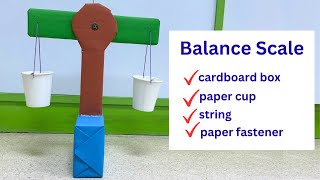 DIY Balance Scale | School Project | How to Make a Weighing Scale from Cardboard