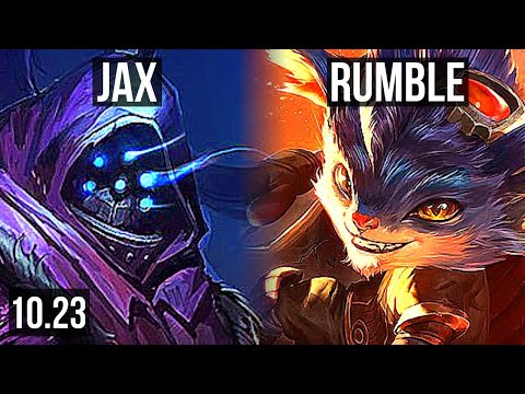 JAX vs RUMBLE (TOP) | 10 solo kills, 2.0M mastery, Legendary, 20/4/2 | KR Diamond | v10.23
