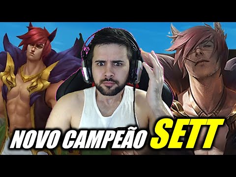 TESTEI O NOVO CAMPEÃO SETT E ELE TÁ INSANO DEMAIS!!!