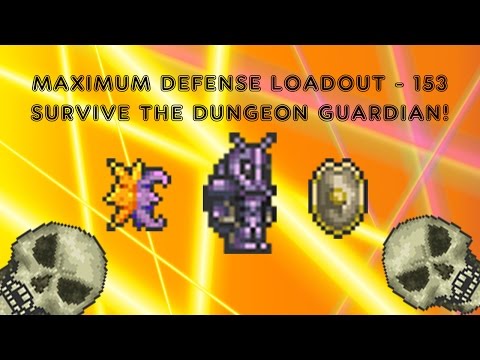 Terraria 1.2.4 HOW TO GET 153 (max) DEFENSE - SURVIVE THE DUNGEON GUARDIAN!