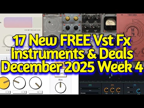 17 Best New FREE Plugins, Vst Instruments, Sample Packs & Holiday Deals - DECEMBER 2025 Week 4
