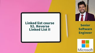 YouTube video 'Linked list - Leetcode - 92. Reverse Linked List II'