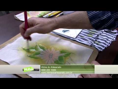 Mulher.com 05/28/2015 Luis Moreira - Fabric painting gerberas Part 1/2