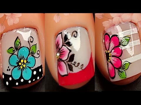 3 IDEAS  de uñas con flores FÁCILES #nailart #miarteentusuñas