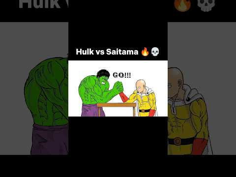 Saitama & Hulk arms wrestling 🔥😂 #shorts #anime #saitama #badass #moments