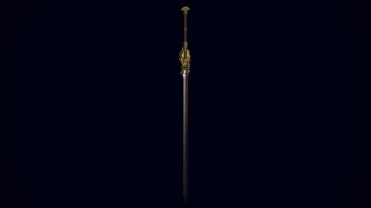 Golden Dragon Sword 3D Model