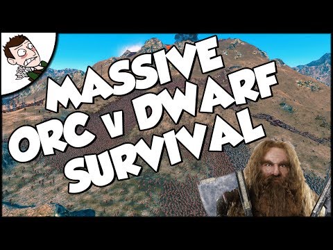 Massive 25000 Orc v Dwarf Survival Battle - Ultimate Epic Battle Simulator Gameplay