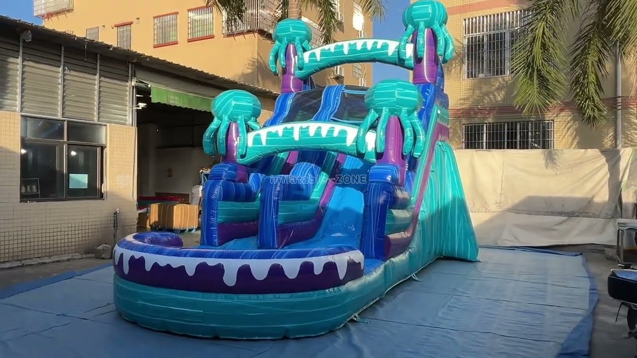 7x3.3x5m Inflatable Water Slides Commercial Pool, Bounce House Water Slide Combo