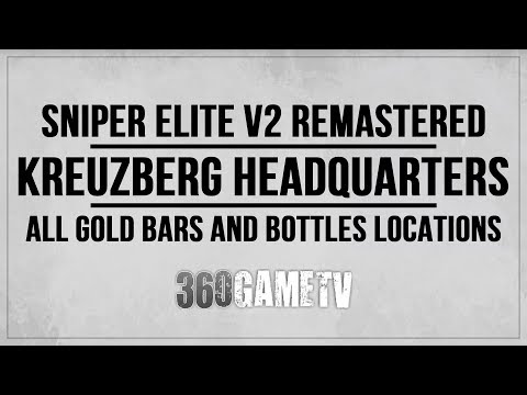 Sniper Elite V2 Remastered Mission 8 Kreuzberg Headquarters Gold Bars / Hidden Bottles Guide