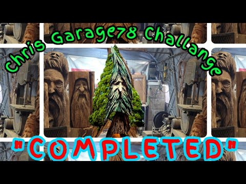 Power carving a half log tree - Western Red Cedar @ChrisGarage78 Challenge