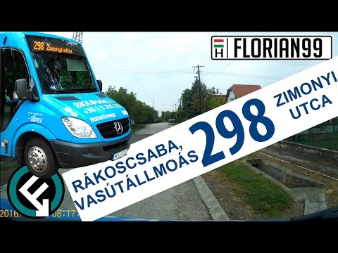 BKV 298-as Telebusz járat útvonala (Rákoscsaba v.á - Zimonyi utca - Rákoscsaba v.á)
