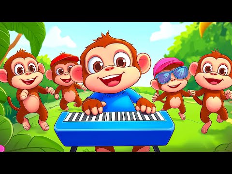 5 Małych Małpek 🙉🐒 | Najlepsze Piosenki dla Dzieci - Dziecięce Przeboje