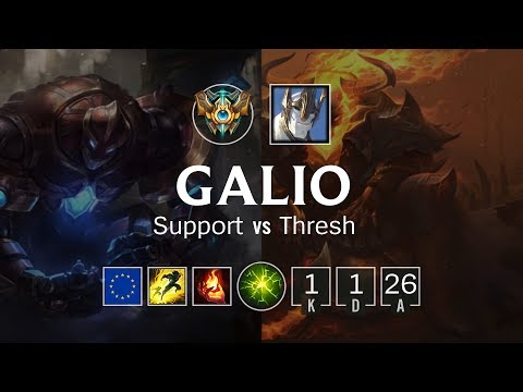 Galio Support vs Thresh - EUW Challenger Patch 8.23