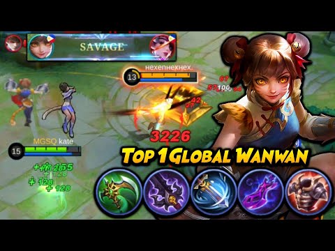 SAVAGE!! Wanwan Attack Speed and Critical Build for Auto Win in Ranked Game! | Top 1 Global Wanwan