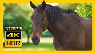 Relax With Horse 2 HOURS Of Relaxing Music 🎧 Best 4K HDR 60FPS Dolby Vision Screensaver